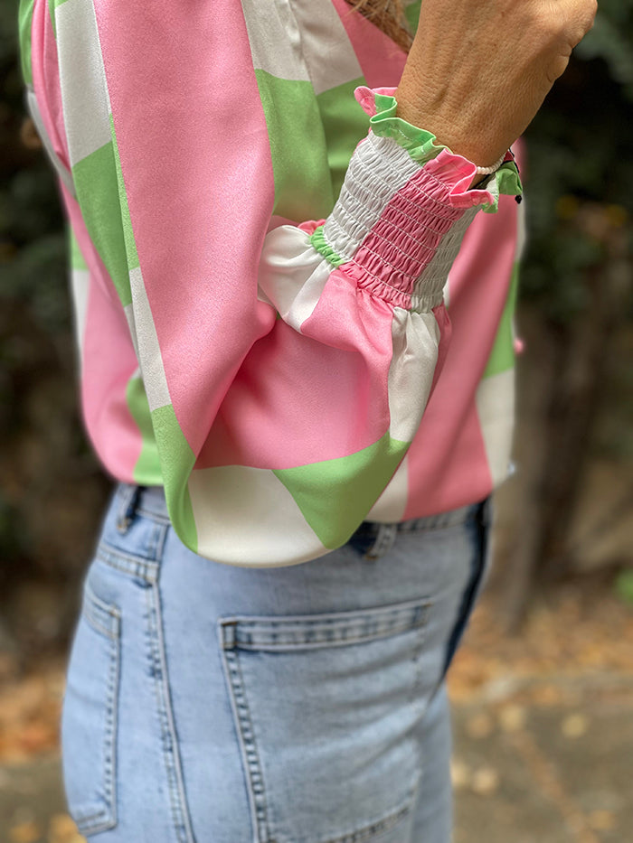 Neon Bright Button Front Top