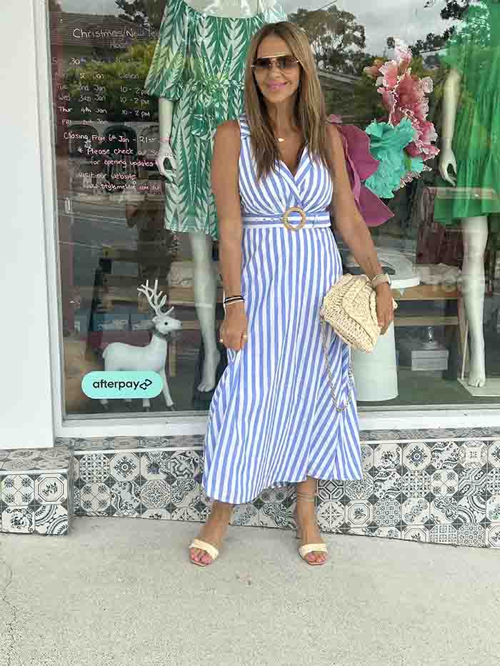 Riviera Blue Stripe Dress