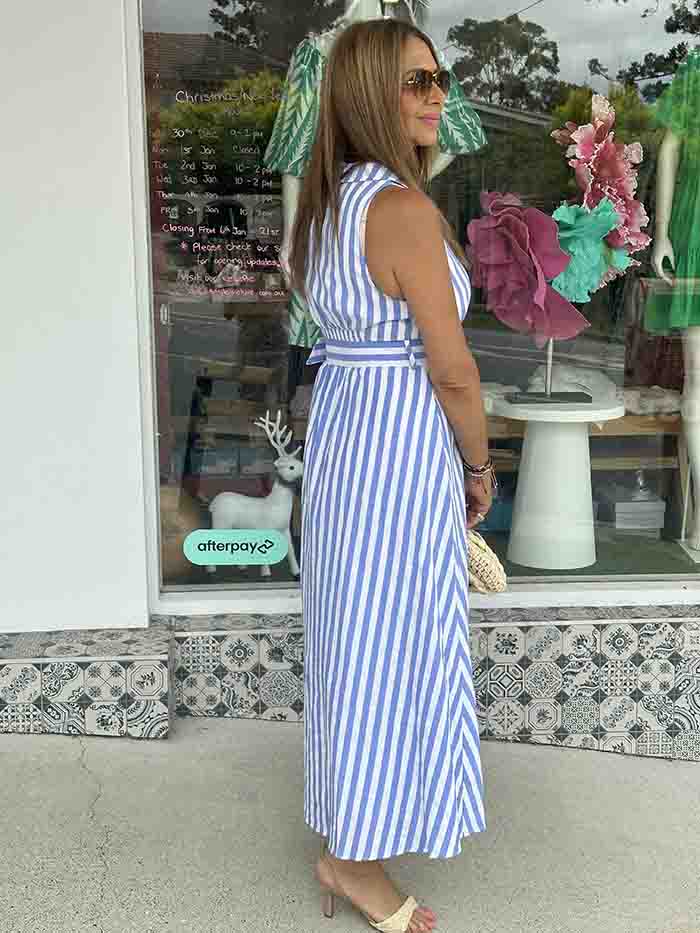 Riviera Blue Stripe Dress