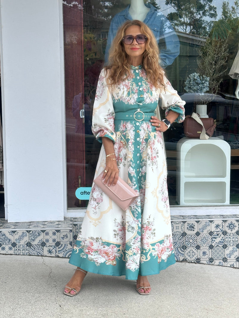 Saoirse Maxi Dress - Green Floral