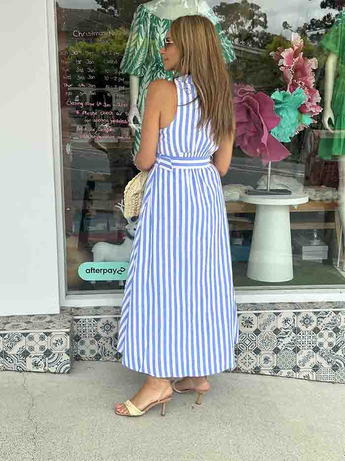 Riviera Blue Stripe Dress