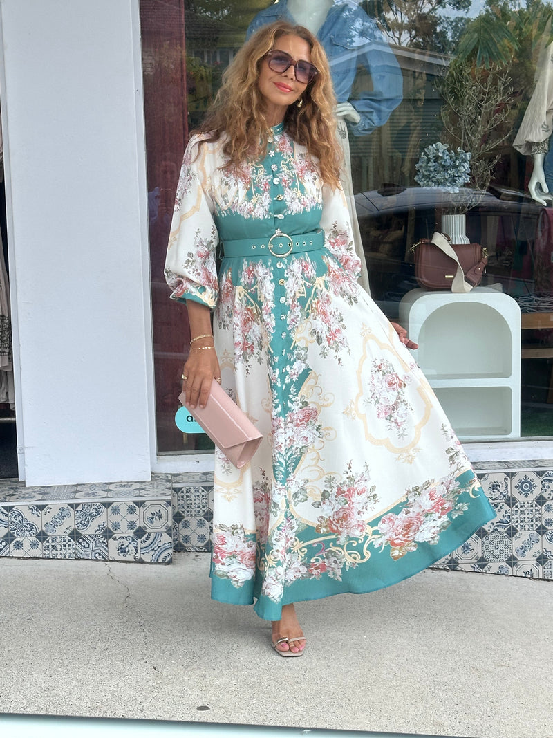 Saoirse Maxi Dress - Green Floral