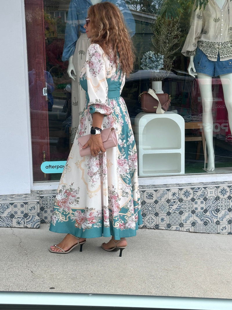 Saoirse Maxi Dress - Green Floral