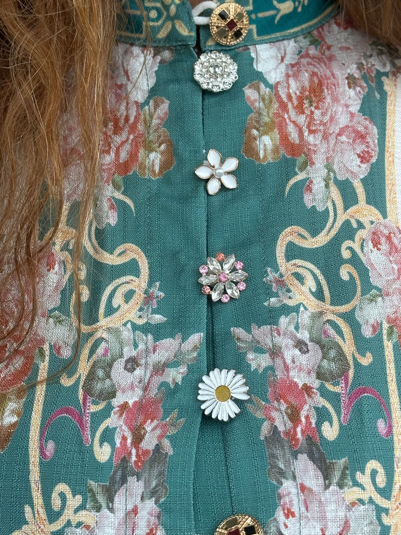 Saoirse Maxi Dress - Green Floral