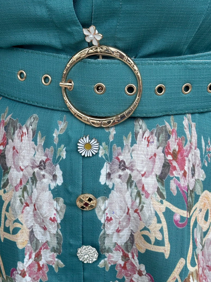 Saoirse Maxi Dress - Green Floral