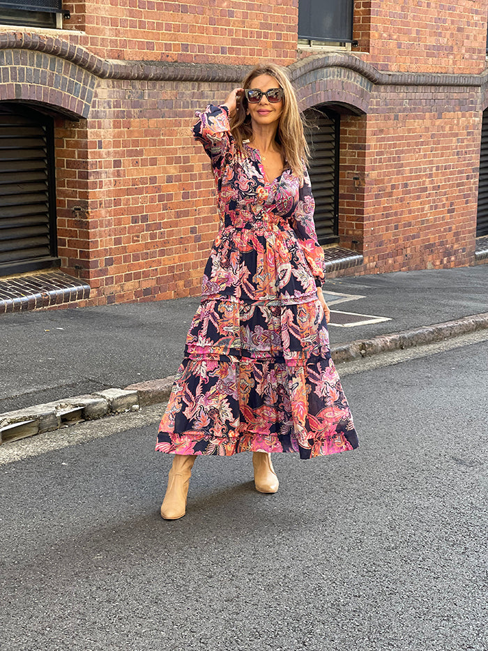 Eliana Long Sleeve Maxi Dress - Floral