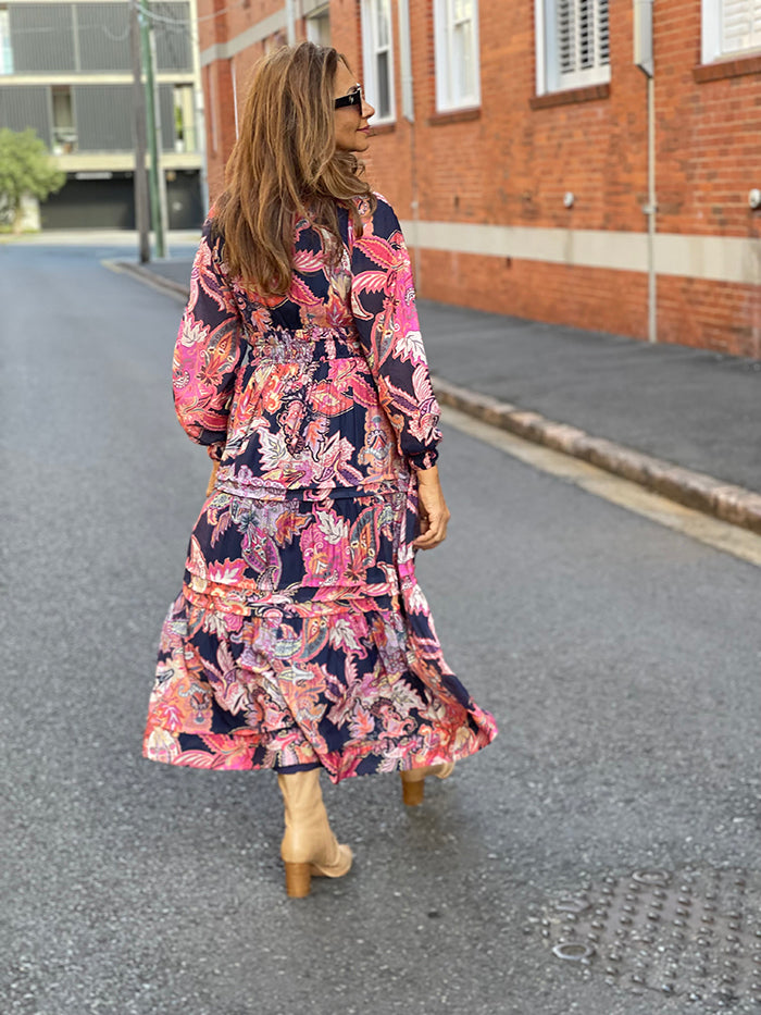 Eliana Long Sleeve Maxi Dress - Floral