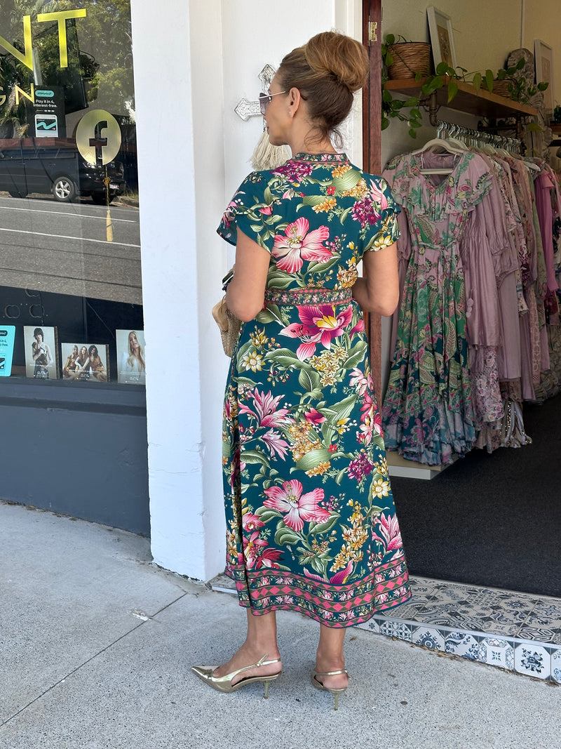 Cleia Dress - Green Floral