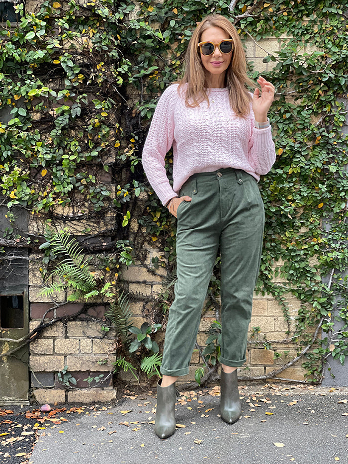 Cable Knit Top - Soft Pink