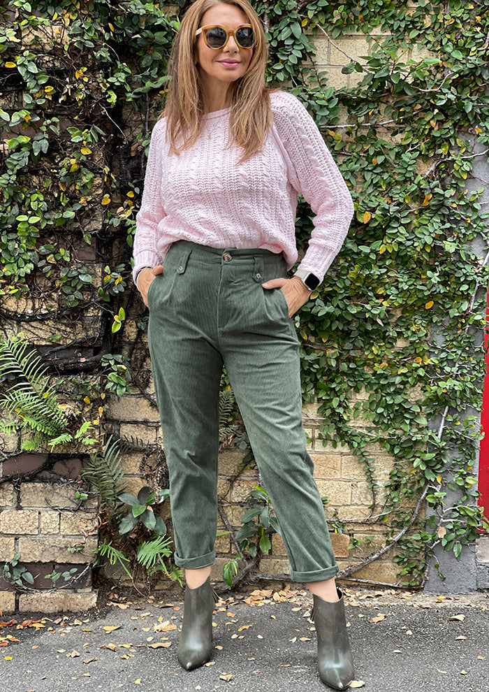 Khaki Cord Button Pants