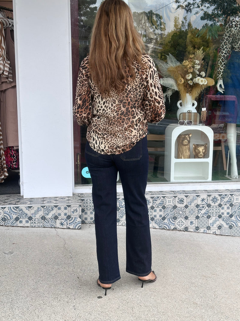 Leopard Button Blouse