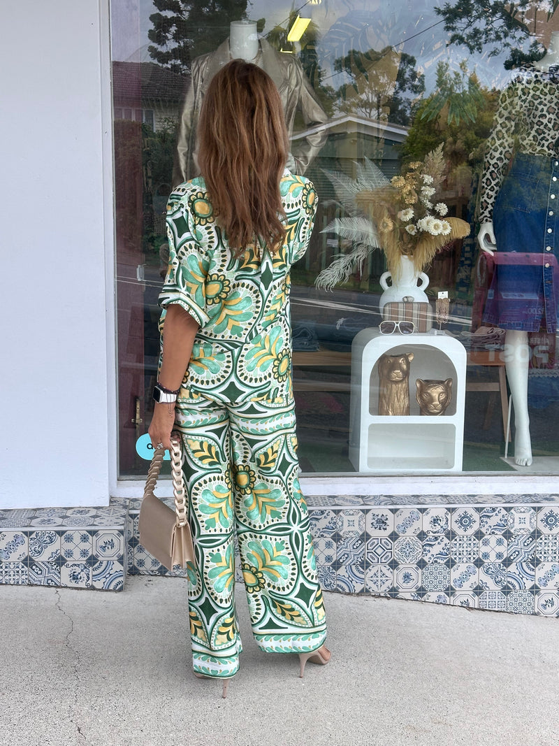 Romani Sage Print Shirt