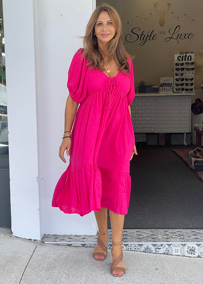 Jaica Dress - Hot Pink