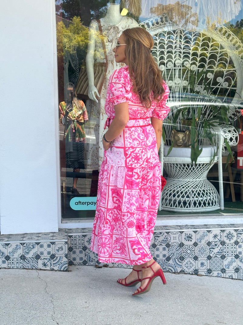 Leisel Pink and Red Maxi