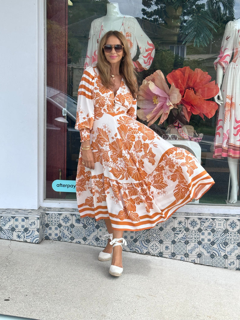 Aloha Stripe Maxi Dress