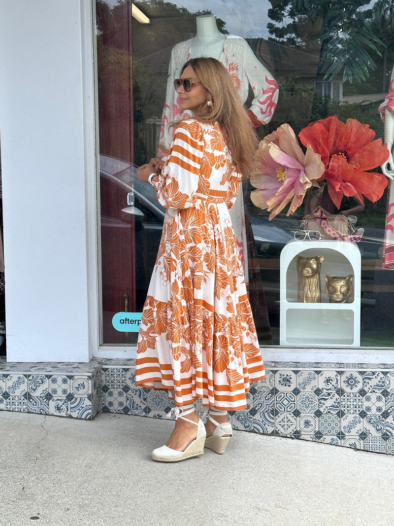 Aloha Stripe Maxi Dress