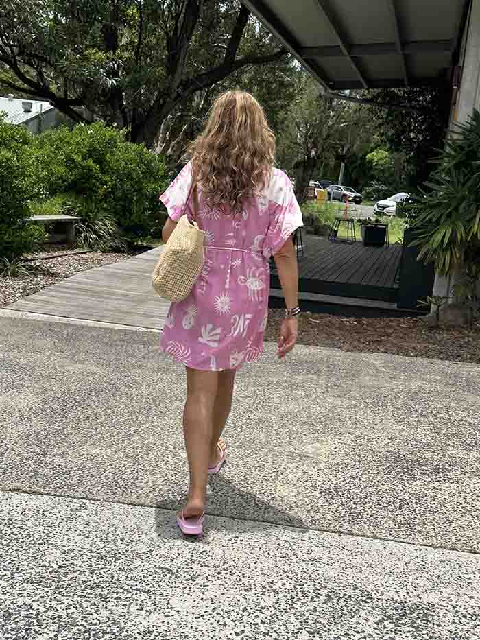 Altego Shirt Dress - Moonlit Pink Print