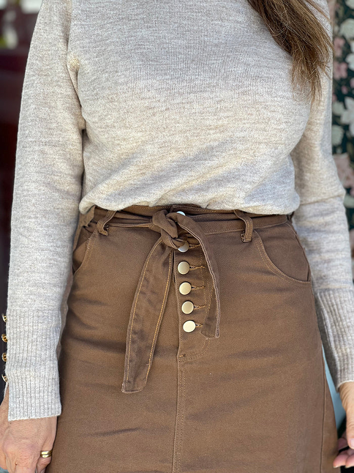 Chocolate Denim Skirt