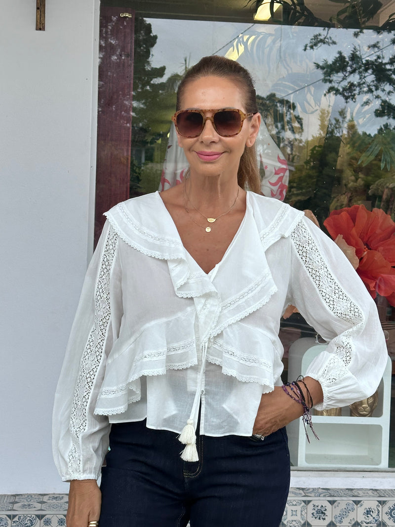 White Boho Blouse