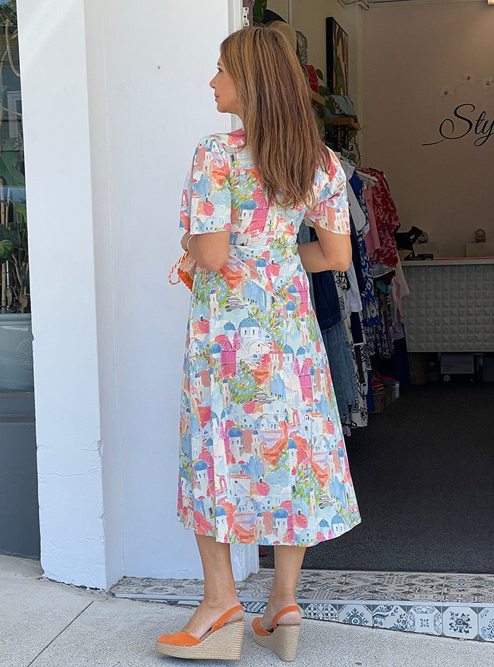 Santorini Sunset Midi Dress