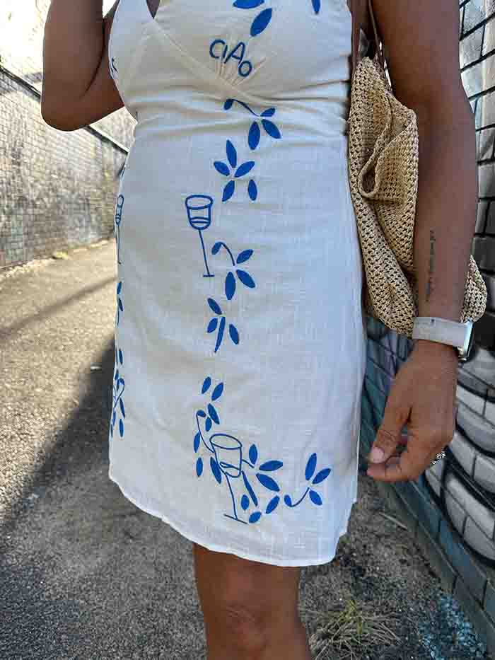 Ciao Embroidered Mini Dress