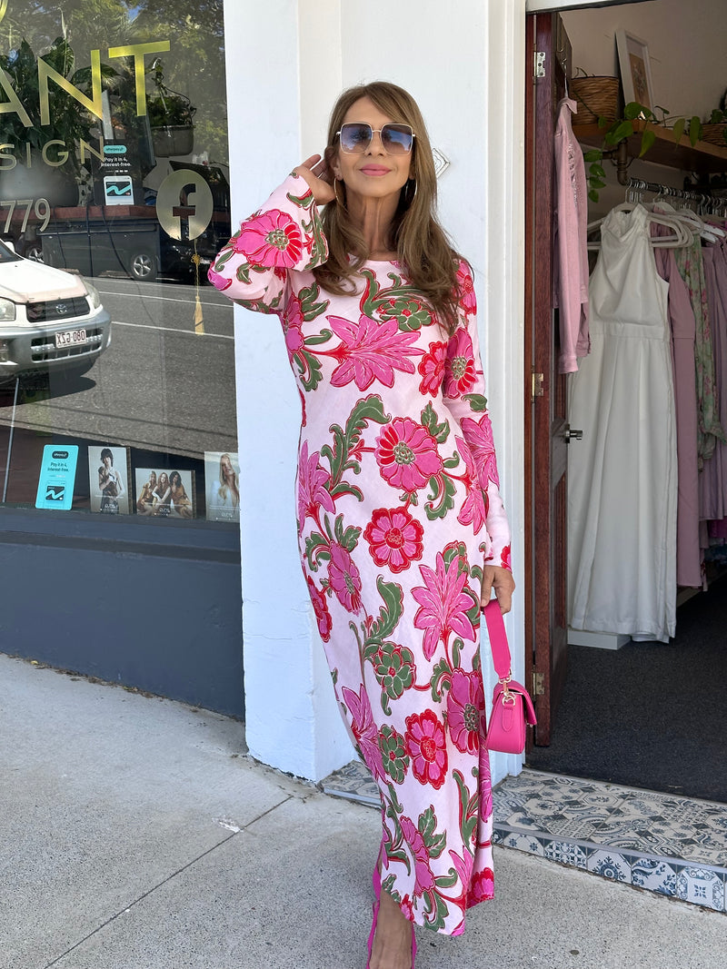 Stardust Maxi Dress - Pink Ibiza Print