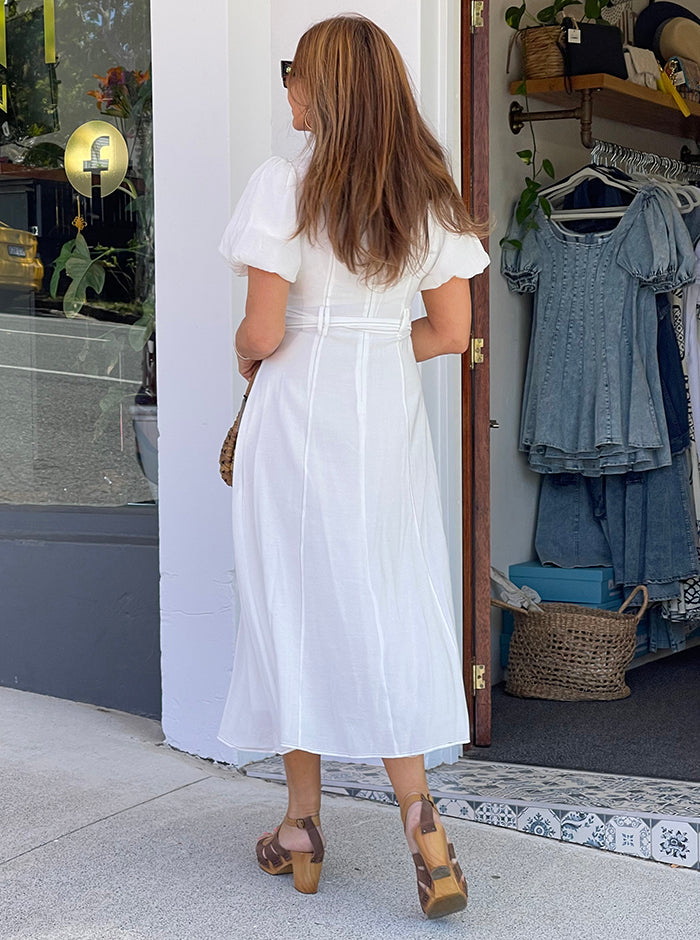 Sisa Midi Dress - White