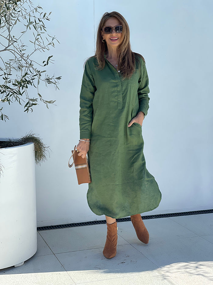 Maggie Linen Dress - Cyprus