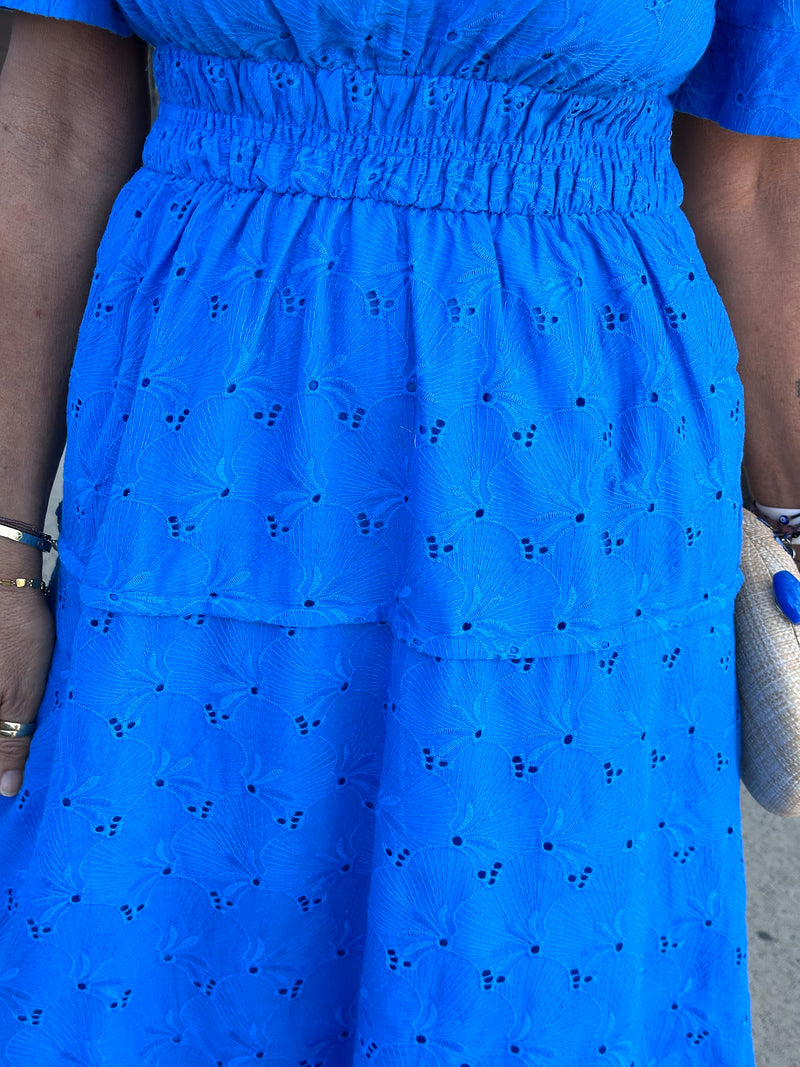 Broderie Anglaise Blue Dress