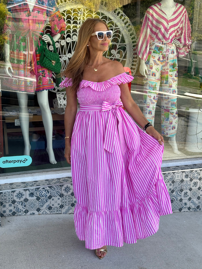 Maldives Ruffle Dress - Pink