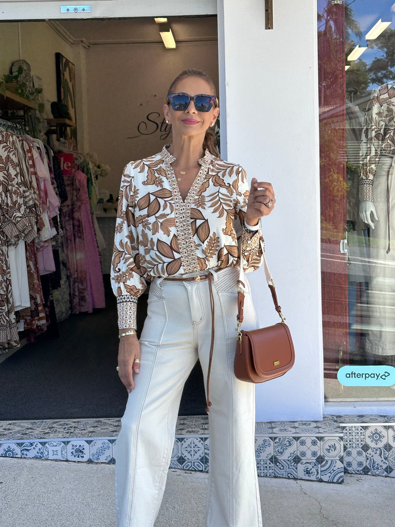 Nimph Flora Blouse - Brown