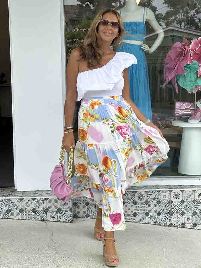 Summer Fruits Midi Skirt