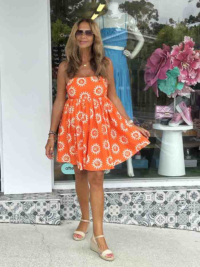 Orange Sun Mini Dress