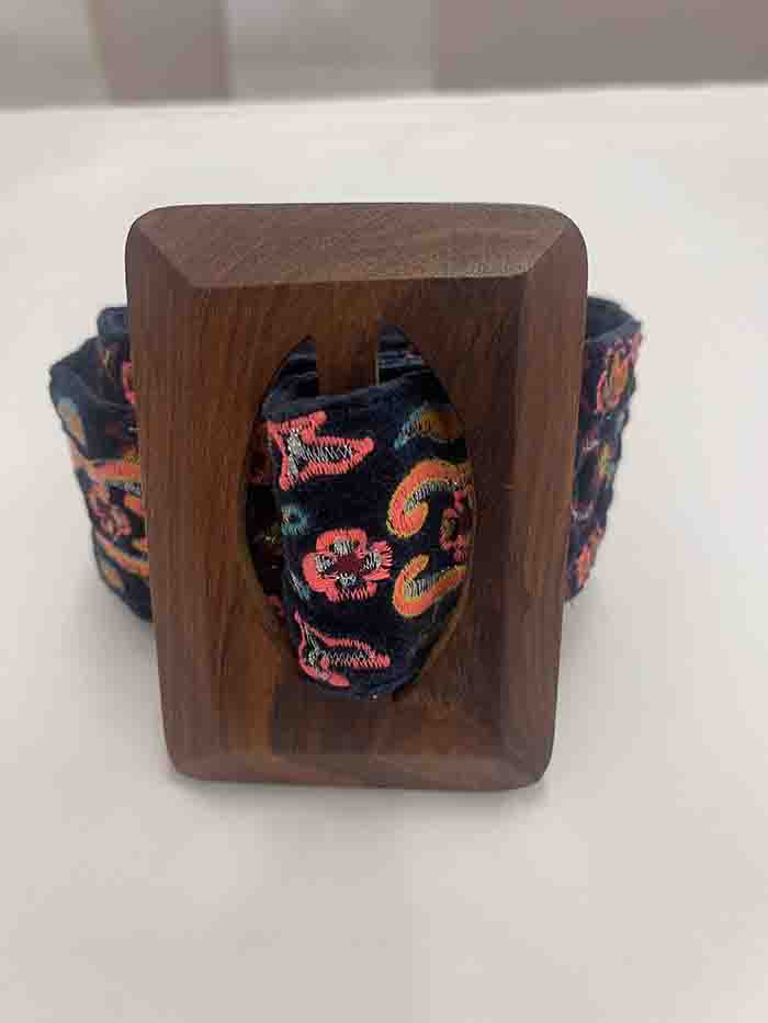 Embroidered Navy Belt