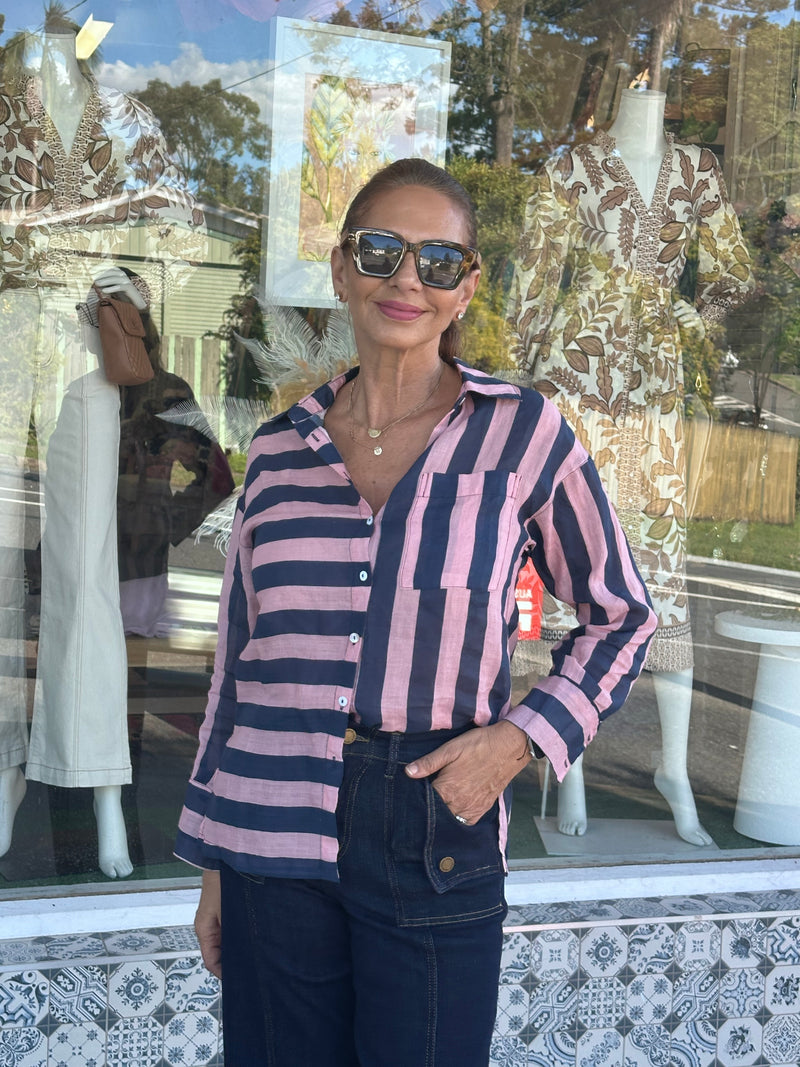 Faye Stripe Linen Shirt