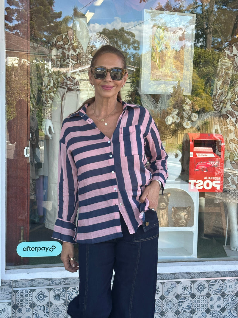 Faye Stripe Linen Shirt
