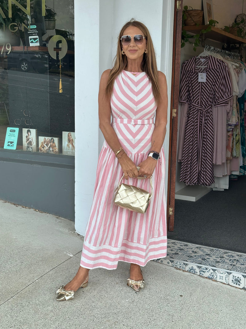 Bonnie Stripe Maxi Dress - Pink