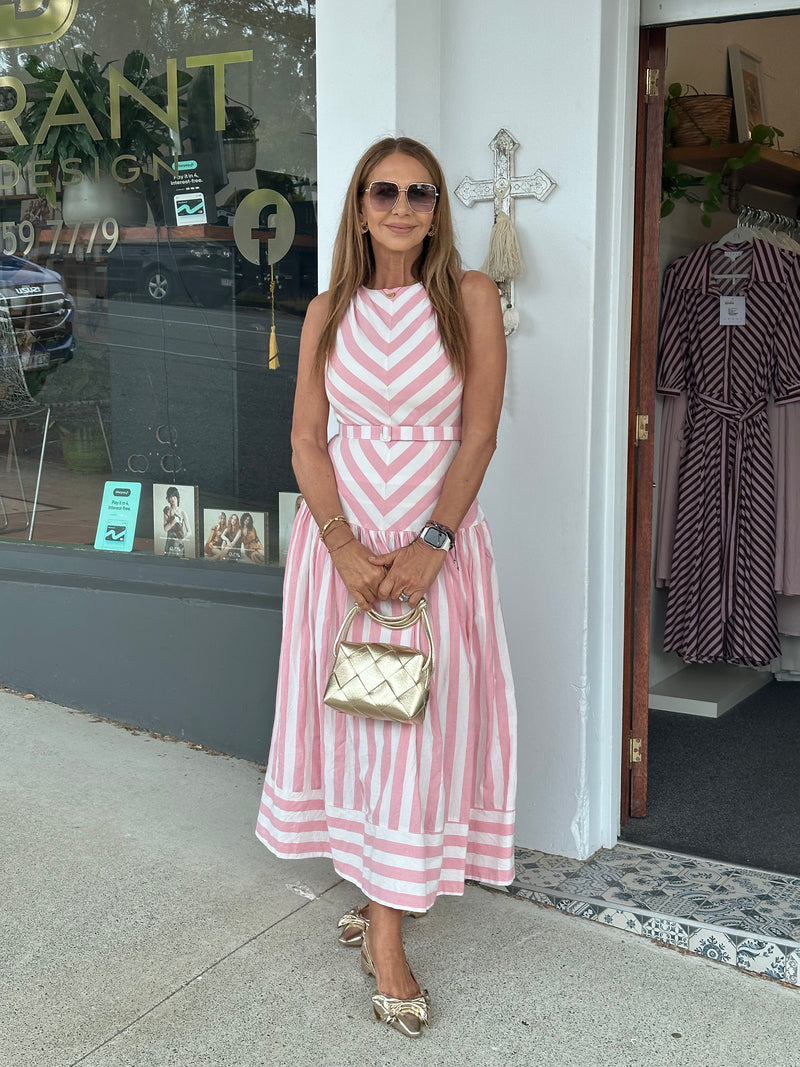 Bonnie Stripe Maxi Dress - Pink