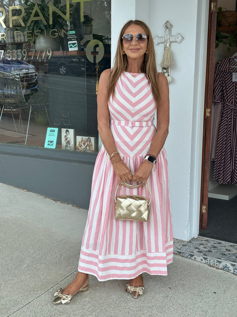 Bonnie Stripe Maxi Dress - Pink