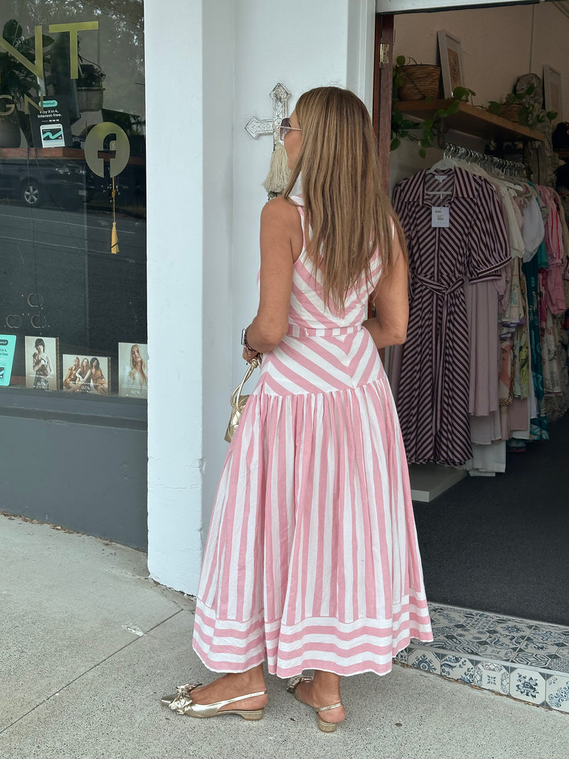 Bonnie Stripe Maxi Dress - Pink