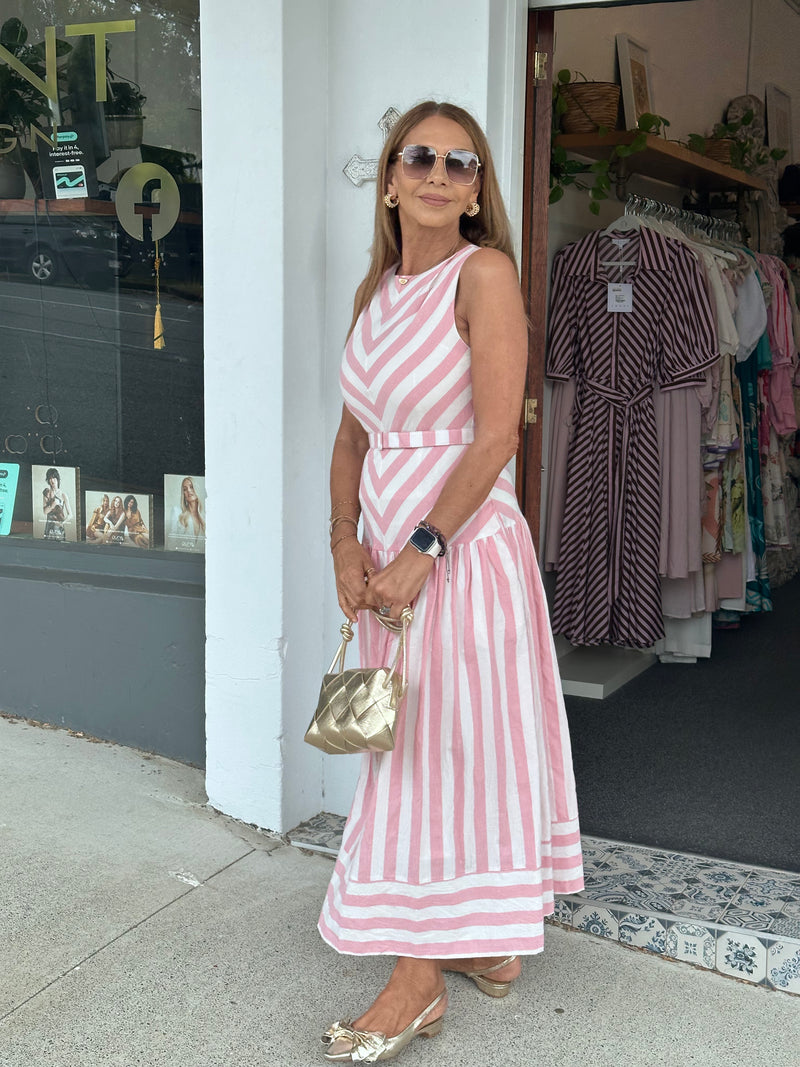 Bonnie Stripe Maxi Dress - Pink