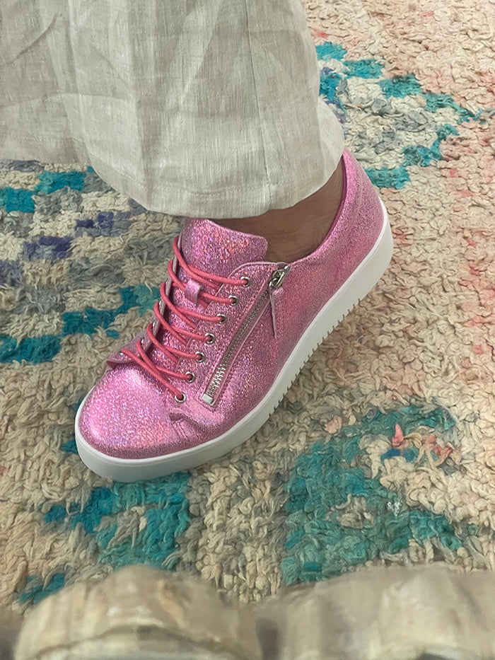 Laila Leather Sneaker - Pink Glam