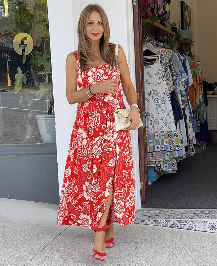 Stella Floral Dress - Red