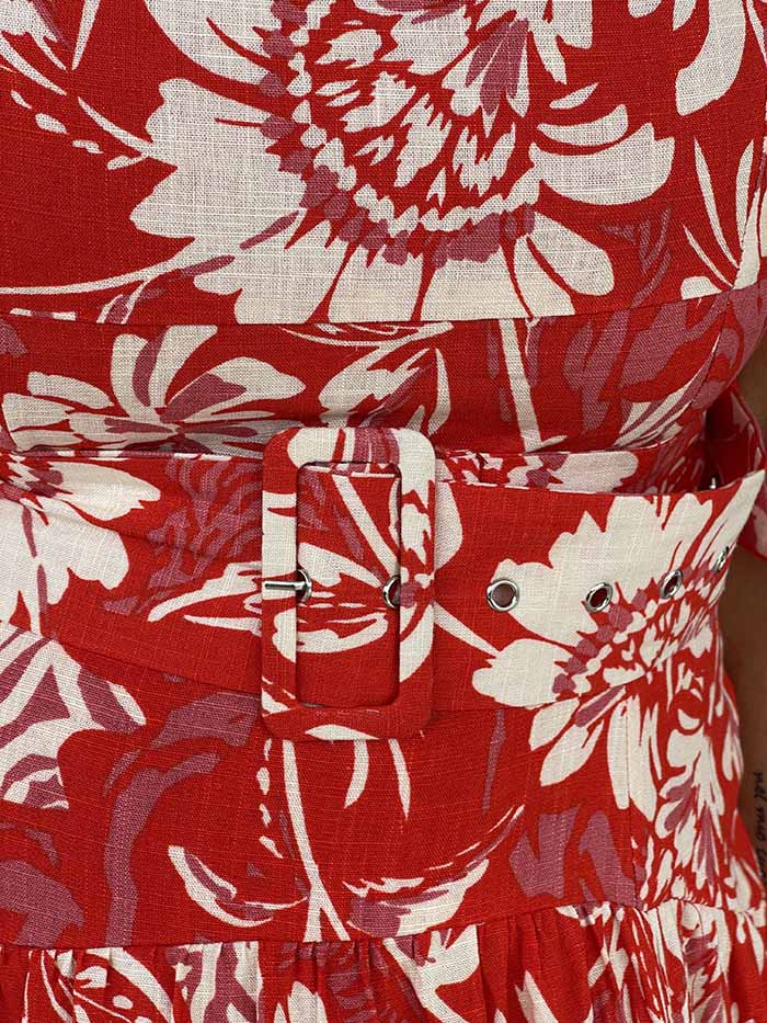 Stella Floral Dress - Red