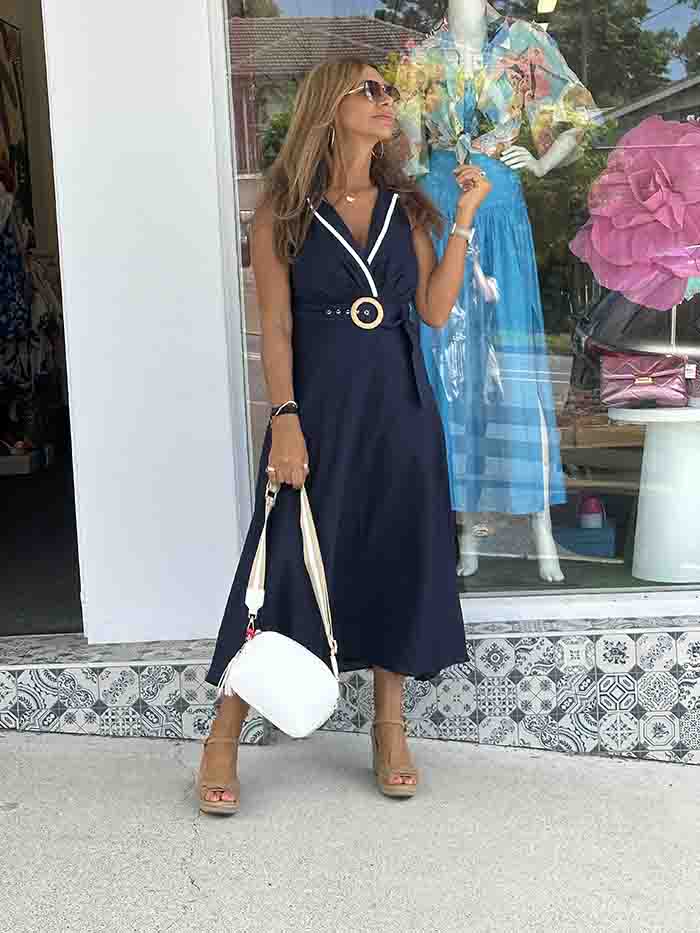 Riviera Maxi Dress - Navy