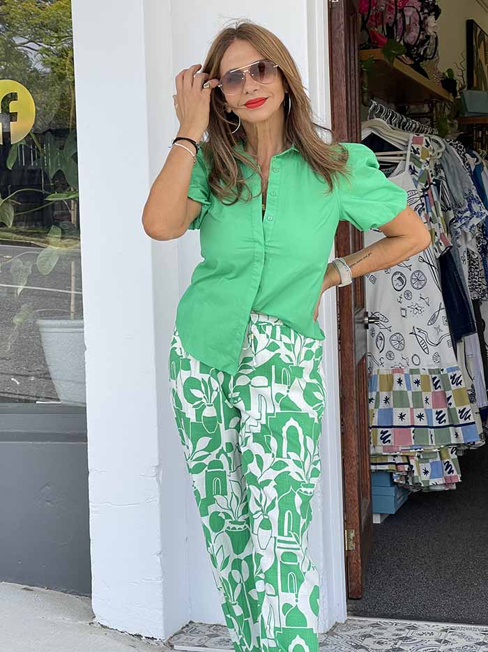 Azores Pants - Green Print