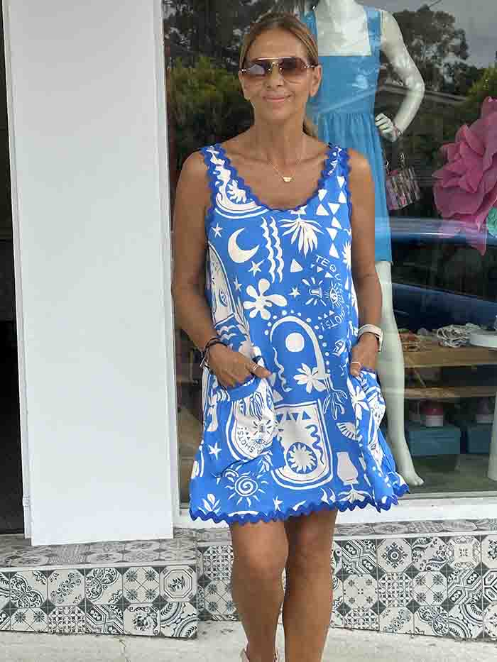 Arriba Ric Rac Mini Dress