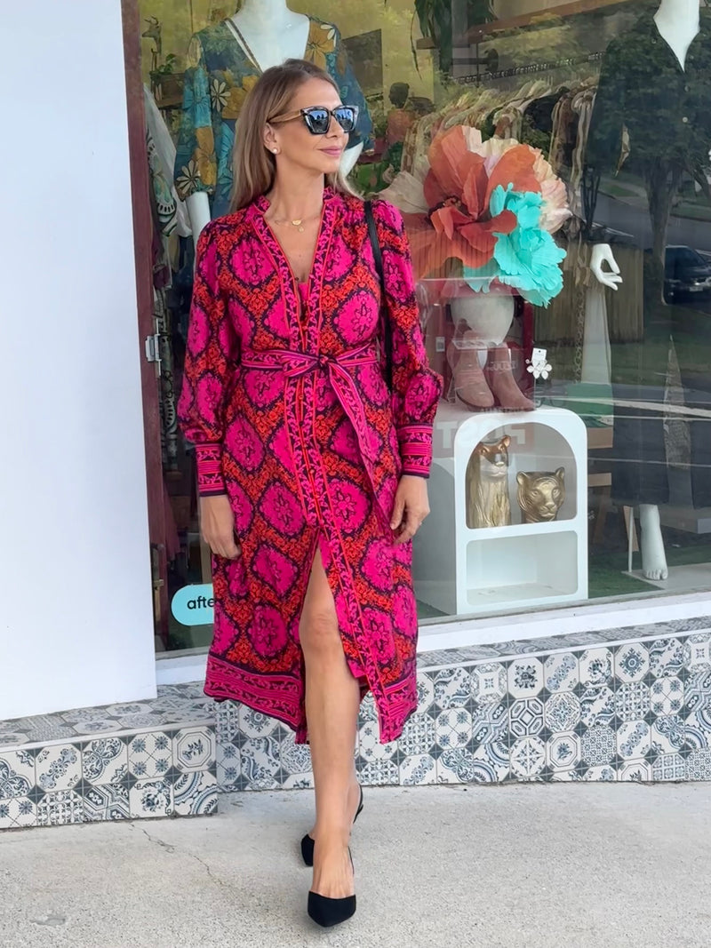 Shaia Print Midi Dress