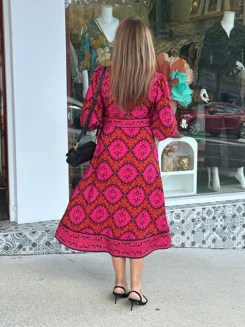 Shaia Print Midi Dress
