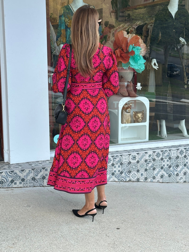 Shaia Print Midi Dress